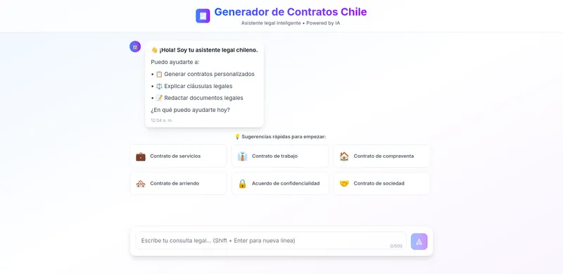 Preview de Contratos Agent - Generador Legal con IA